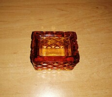 Bohémia üveg tárgy díszüveg 5*6,2 cm, magassága 4,5 cm (26/d)