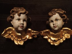 Old angel, putto wood painted 2 pcs. Negotiable.