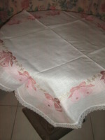 Beautiful pink bell woven tablecloth