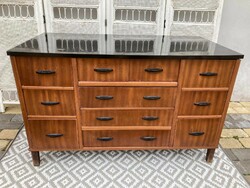 Midcentury sideboard with 11 drawers, retro chest of drawers