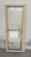 Kreatív célra !Régi ,antik 2 darab 50 x 115 cm fehérre festett  üvegezett fa ablakszárny (nem pár !)