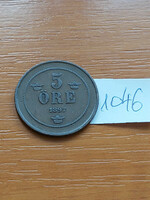 Sweden 5 öre 1897 bronze, ii. Oscar #1046