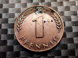 Németország 1 pfennig, 1966 Verdejel G - Karlsruhe