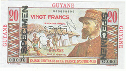 Francia Guyana  20 Francia guyanai frank 1947 REPLIKA MINTA