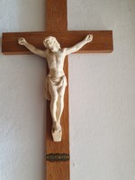 Old wooden wall crucifix 31 cm high