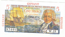 Francia Guyana  5 Francia guyanai frank 1947 REPLIKA