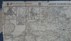 Közép-Európa régi vasúti térképe (Posner Károly, Bpest, 1910 körül)