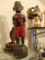 African tribal wood sculpture (mother with child)