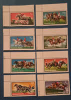 1970. Equestrian arched edge postal clear stamp series a/9/10