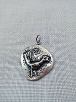 Flawless, silver-plated minute János goldsmith pendant from the bird series