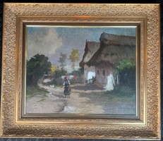 Antal Neogrády (1861-1942) village life picture