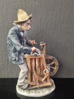 Large puma emil cretu biscuit porcelain grinder male statue - 51414