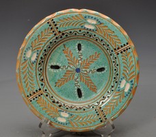 Teimel old mine wall plate. Rare beautiful turquoise blue color. 18.5 cm