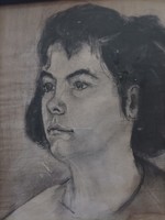 Fiatal Lány Portré rajz keretezve