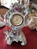 Antique Fine Porcelain Table Clock, Beautiful, Flawless, Mechanical, Arabic Dial, Working