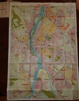 Budapest map from 1929 in mint condition, 100 x 70 cm