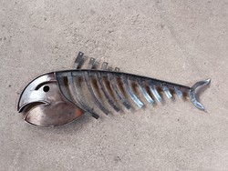 Extra rare wrought iron fish 83cm statue wall decorative loft retro industrial vintage