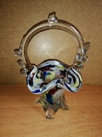 Murano broken glass basket - 18 cm high (25/d)