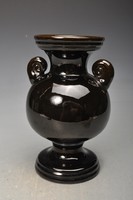 Balázs Badár Jr. art deco black amphora vase 19.5 cm