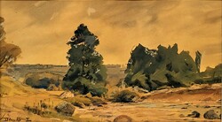 Lajos Dobroszláv (1902 - 1986) landscape c. Your painting with an original guarantee!