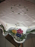 Beautiful vintage cut special sewn-on floral tablecloth