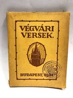 1921 első kiadás VÉGVÁRI VERSEK. (REMÉNYIK SÁNDOR áélnéven irt kötete az első időkből)
