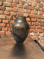 Art Nouveau, marked hand-hammered copper vase