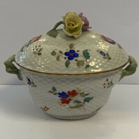 Gyönyörű Herendi porcelán fedeles cukortartó
