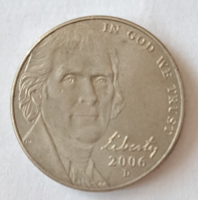 Jefferson Nickel 5 Cent USA 2006 D