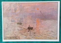 Claude monet: impression, the rising sun, reprint, postal clean advertising postcard