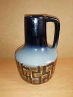 Retro applied art ceramic vase with handles - 19 cm (6/d)