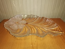Sand sprinkled offering bowl | leaf-shaped | 44.5*30*6 cm | Walther Glas Miranda