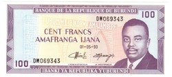 100 francs 1993 Burundi UNC