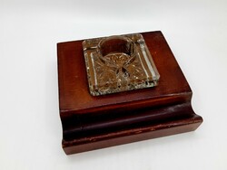 Glass ink holder in a wooden case