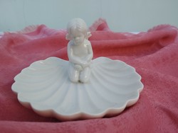 Jewelry holder angel shell, porcelain