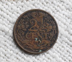 2 1/2 Cent holland pénz , érme , 1916 , Hollandia , Wilhelmina királynő