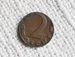 2 Groschen , 1925 , osztrák pénz érme , Ausztria