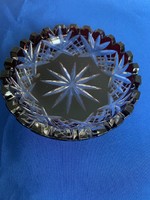 Burgundy crystal bowl