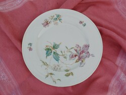 Beautiful flower-patterned porcelain large flat bowl, plate