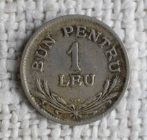 1 Leu , Lei , Romania , pénz , érme 1924 , bun petru