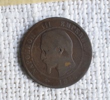 Franciaország , 10 centime , B , 1856 , pénz , érme