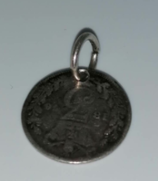 Antik  Ezüst 1876  / 3 Pennys Medál Viktória Királynő