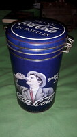 Retro metal plate antique advertising coca cola cylinder-shaped gift box with buckle as per pictures 1.