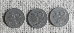 20 Fillér , 1968 , Magyar Népköztársaság , pénz , érme , Budapest , 3darab