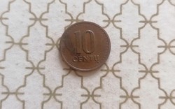 Litván Litvánia pénzérme - 10 Centu 1991 - külföldi fémpénz érme pénz valuta
