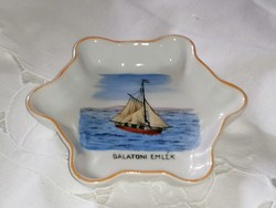 Very rare Zsolnay porcelain Balaton memorial bowl from 1911