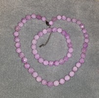 Gorgeous Purple Agate Gemstone Necklace - Bracelet Set - New