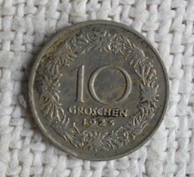 10 Groschen , 1925 , Ausztria , pénz , érme