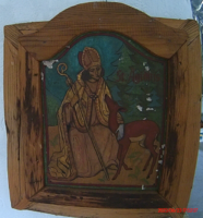 Saint Aegidius ancient wooden board image