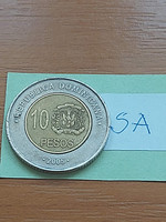 Dominika dominica 10 pesos 2005 breast, bimetal sa